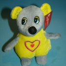 Softouch Toys Mouse 7" Yellow Plush Heart Tummy Soft Toy Stuffed Animal Sewn Eye Softouch Toys Mouse 7" Yellow Plush Heart Tummy Soft Toy Stuffed Animal Sewn Eye