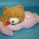 Goffa Teddy Bear 12" Pink PJ Bedtime Baby Pillow Lying Plush Soft Toy No Prayers