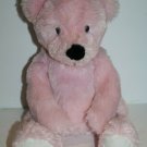 Pink TEDDY BEAR 11" White Paws Feet Soft Toy Plush Stuffed Black Nose Sitting