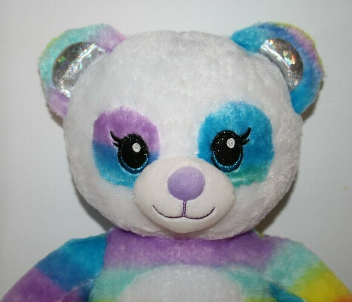 Build A Bear Rainbow Friends Panda Bear 17" Plush Glitter Eye Stuffed