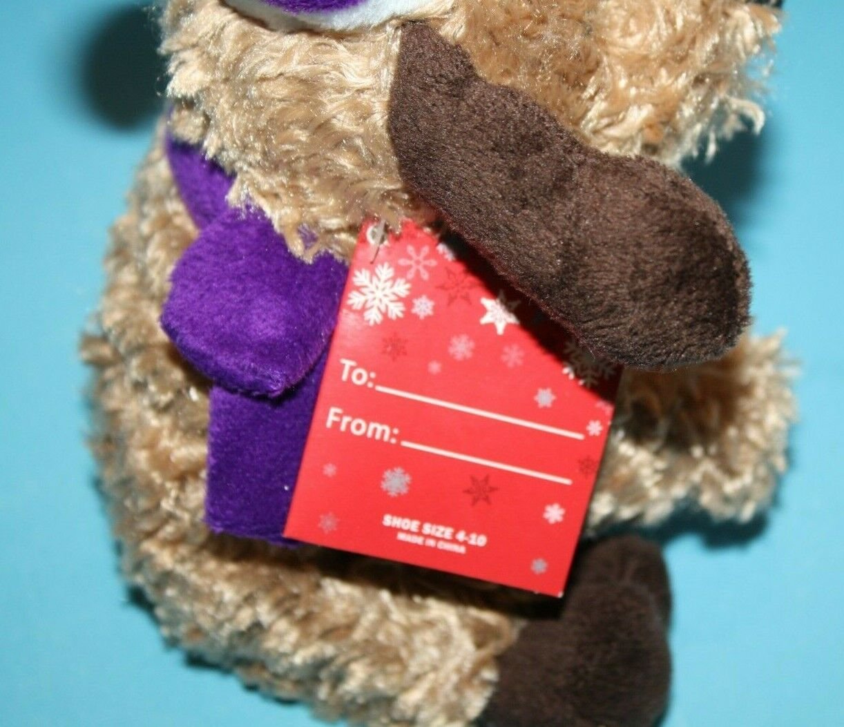 Kmart Dog 6" Sits Stuffed Plush Puppy Xmas Soft Toy Purple Hat Scarf