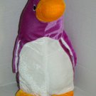 A Mart Purple Thin Plush Penguin 14" Stuffed Bird White Tummy Sewn Eye Soft Toy
