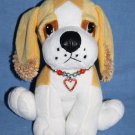 Fiesta Dog Plush Pup Tan White 8" Valentine Heart Charm Bracelet Collar Soft Toy Fiesta Dog Plush Pup Tan White 8" Valentine Heart Charm Bracelet Collar Soft Toy