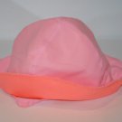 Girls Beach Bucket Cap 24 M 2T Peach Smoothie Pink Surf Pool Sun Hat Reversible