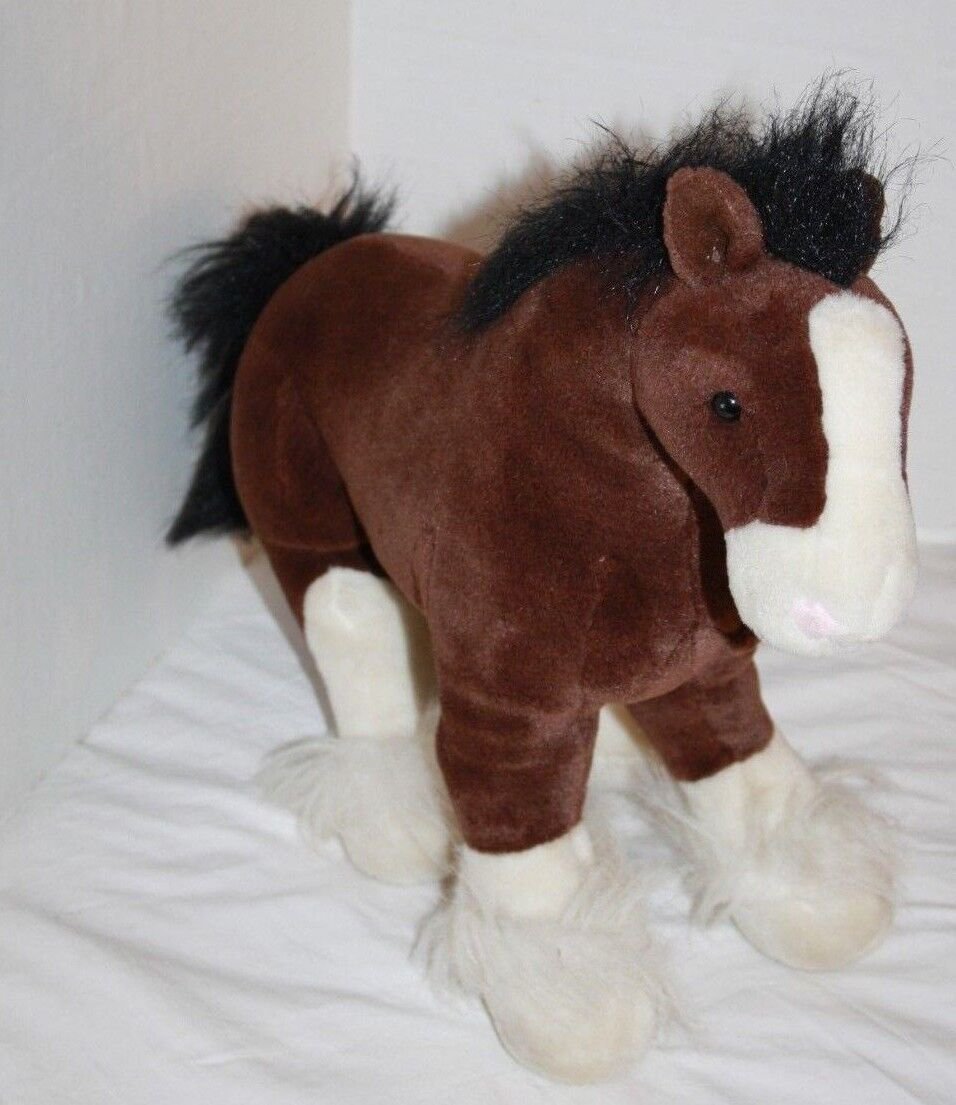 15" GUND Plush Horse Clyde Clydesdale Realistic Stuffed Animal Soft Toy