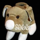 Tony Puli Pup Dog Khaki Green Plush 8" White Feet Nose Stuffed Animal Soft Toy