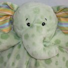 Kellytoy Green Polka Dots Plush Baby Elephant Rattle 10" Soft Toy Stuffed 2011