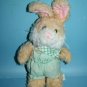 PCCW Easter Bunny Rabbit 8" Small Green Striped Overalls Plush Stuffed Soft Toy