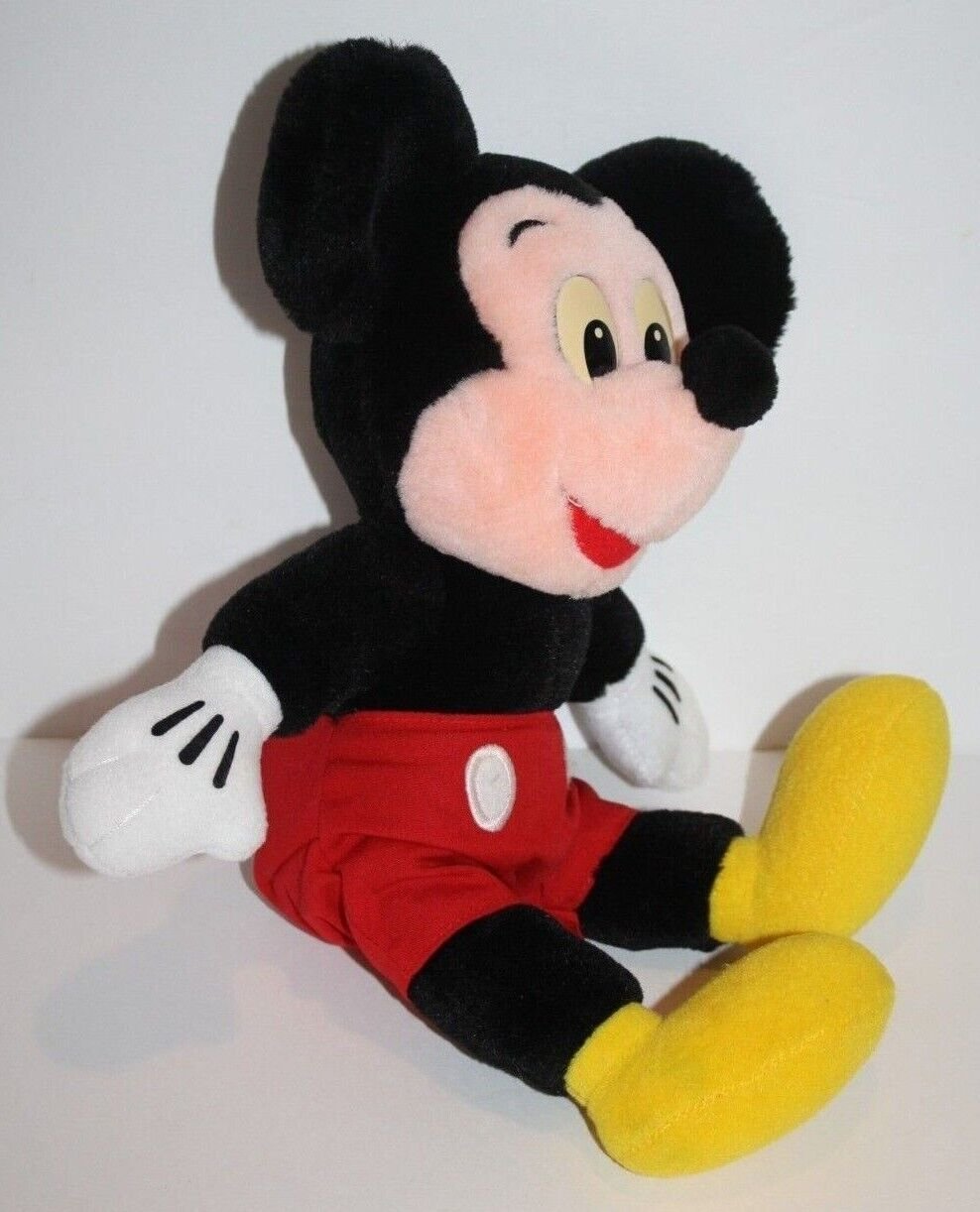 Disney World Mickey Mouse 12" Plush Plastic Eyes Soft Toy Stuffed