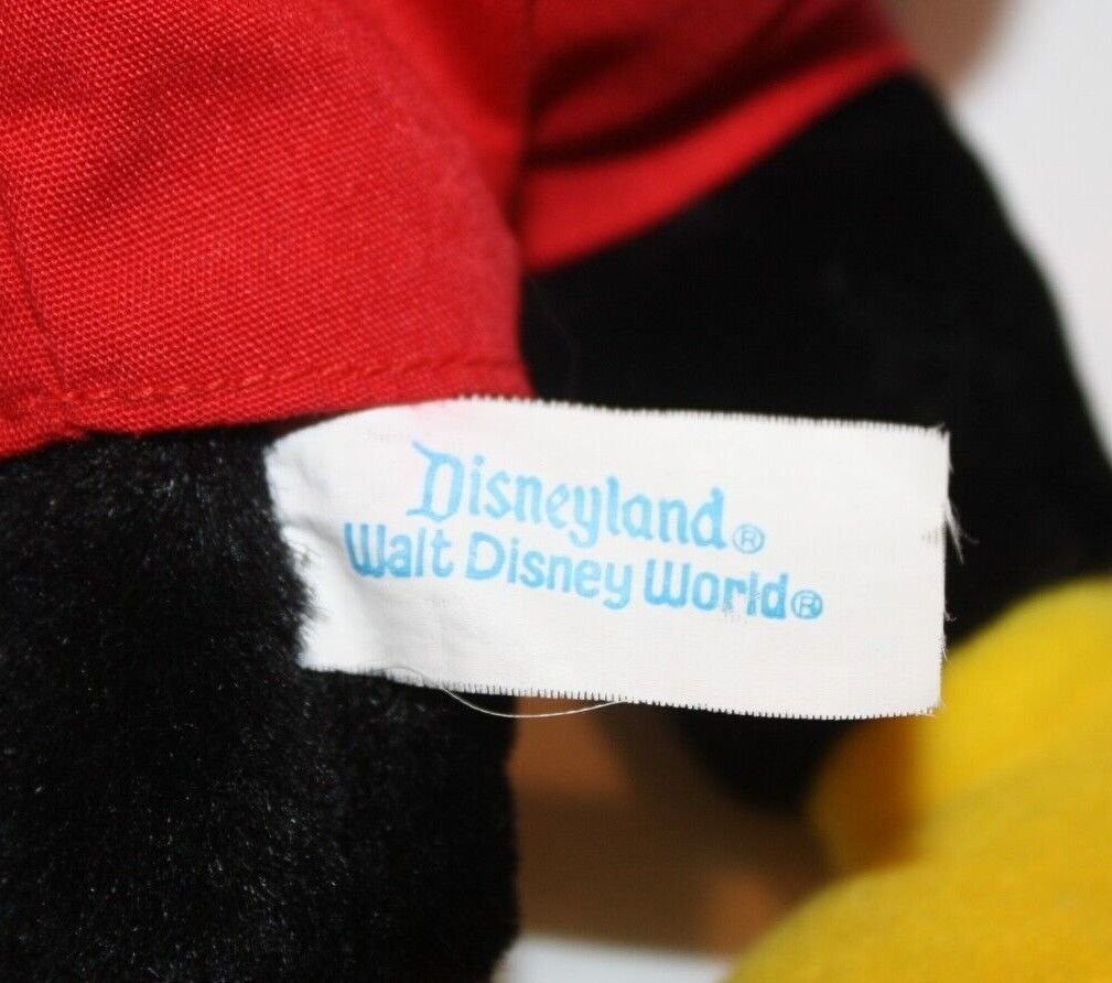 Disney World Mickey Mouse 12" Plush Plastic Eyes Soft Toy Stuffed
