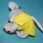 Preferred Plush Mouse Yellow Overalls 6" Gray Plush Stuffed Rat 2002 Soft Toy