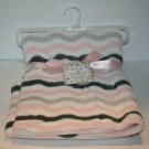 Zak & Zoey Plush Baby Girls Blanket Soft Pink Gray Chevron Striped New Gift 30" Zak & Zoey Plush Baby Girls Blanket Soft Pink Gray Chevron Striped New Gift 30"