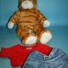 Build A Bear Kitty Cat Orange Tabby Striped Plush Stuffed Clothes Soft Toy BABW