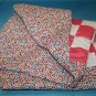 Patchwork Lap Quilt Small Baby Doll Crib Bed Handmade Mini Pink White 26" x 27"