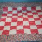 Patchwork Lap Quilt Small Baby Doll Crib Bed Handmade Mini Pink White 26" x 27"