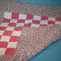 Patchwork Lap Quilt Small Baby Doll Crib Bed Handmade Mini Pink White 26" x 27"