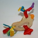 Sassy Duck 6" Knotted Ribbon Bird Dove Wood Ring Crinkle Sensory Teething Toy