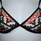 Misses LARGE Multicolor Aztec Triangle Bikini Top Swimsuit Separate Light Padded