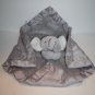 Carters Elephant Gray White Ears Plush Security Blanket Satin Trim Edge Soft Toy