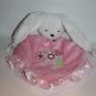 Carters Bunny Security Blanket Pink Rattle Flowers Polka Dot Knotted Ears #2