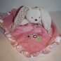 Carters Bunny Security Blanket Pink Rattle Flowers Polka Dot Knotted Ears #2
