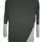 DKNY Jeans Misses MEDIUM Pullover Tunic Sweater Blue Gray Black Stripe Cotton