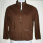 Pappagallo Misses MEDIUM Brown Full Zip Up Jacket Embroidered Pockets Crystals