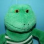 Mary Meyer Frog 14" Green Plush White Striped Shirt Soft Toy Stuffed Vtg 1997