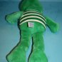 Mary Meyer Frog 14" Green Plush White Striped Shirt Soft Toy Stuffed Vtg 1997