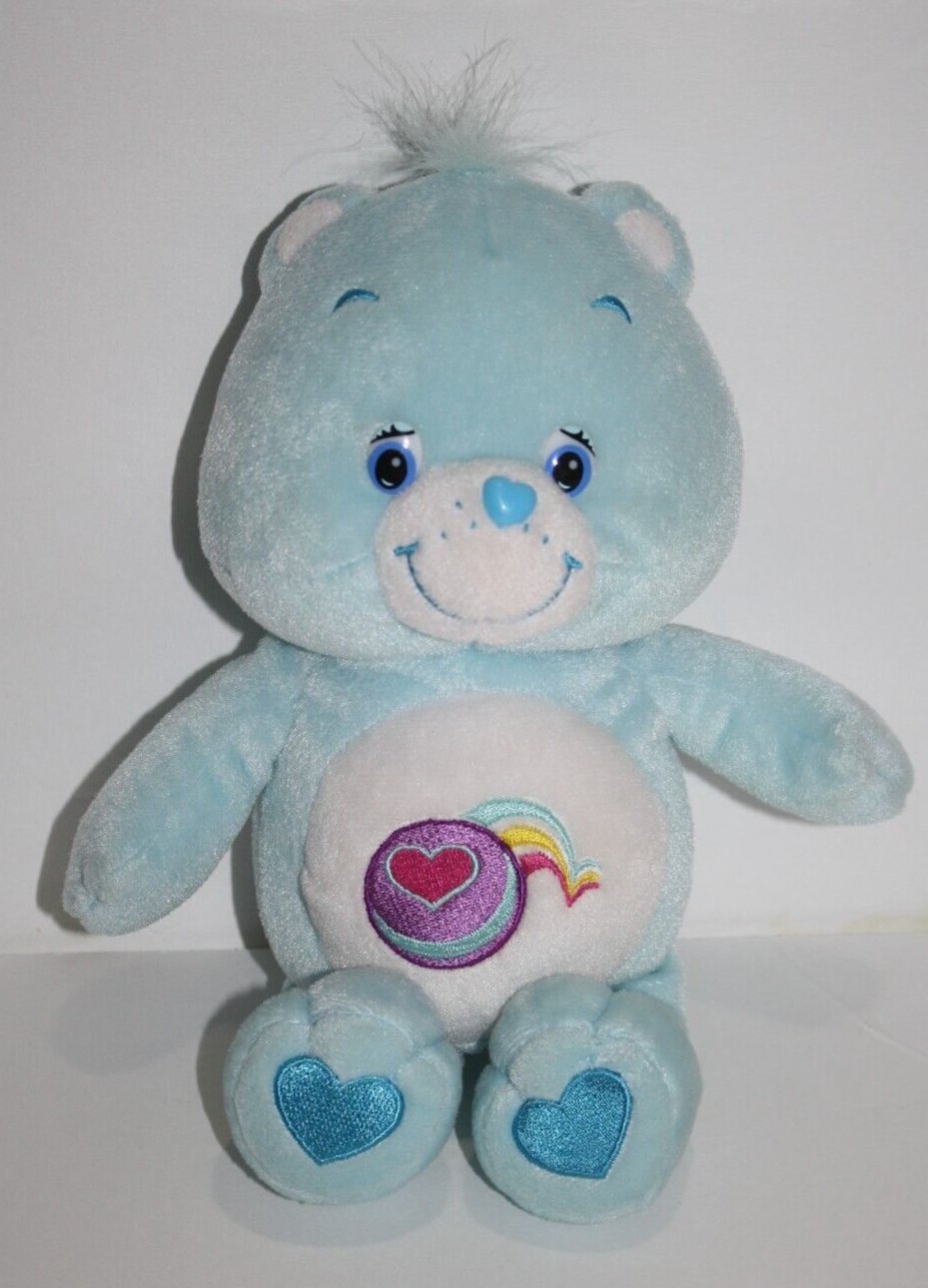 Care Bears Play A Lot Bear 10” Light Blue Plush Heart Ball Stuffed ...