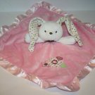 Carters Bunny Rabbit Security Blanket Pink Rattle Flowers Polka Dot Knotted Ears Carters Bunny Rabbit Security Blanket Pink Rattle Flowers Polka Dot Knotted Ears