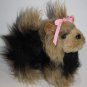 Battat Yorkie Plush Dog Yorkshire Terrier 10" Black Brown Pink Bow Furry Toy