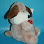 Plush Parade Dog Ace Novelty Beige Plushie Bow Brown Ears Soft Toy New Vtg 1988