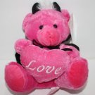 Inter American Pink Plush Devil Valentines Love Heart Teddy Bear 7" Soft Toy #3