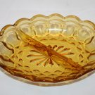 Anchor Hocking 7" Amber Fairfield Small Divided Diagonal Oval Relish Candy Dish Anchor Hocking 7" Amber Fairfield Small Divided Diagonal Oval Relish Candy Dish