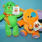 Mardi Gras Plush Appeal Cat Elephant 10" Soft Toy Stuffed Animal Lot 2 Plushies