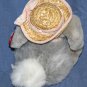 Chosun Stuffed Easter Bunny Rabbit 7" Small Gray Plush Straw Hat Cap Flower Tie