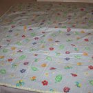 Baby Quilt Girls Floral Blanket Butterfly Bee Cotton Ribbon Edge Handmade Tied