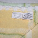 First Impressions Plaid Chenille Baby Blanket Green Yellow White Scalloped Edge