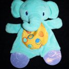 Bright Starts Security Blanket Elephant 9" Teether Rattle Soft Toy Crinkle Blue
