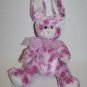 Fiesta Purple Tie Dye Easter Bunny Rabbit Long Ears 6" White Plush Bow Soft Toy