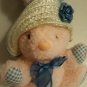 Easter Bunny Rabbit 7" Plush Main Joy Ltd Pink Fuzzy Blue Gingham Straw Hat Bow