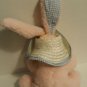 Easter Bunny Rabbit 7" Plush Main Joy Ltd Pink Fuzzy Blue Gingham Straw Hat Bow