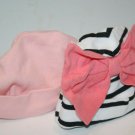 Laura Ashley Gerber Organic Cotton Newborn Baby Girls Hat Pink Bow Caps Lot of 2