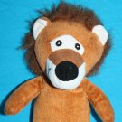 Brown Fuzzy Plush Lion 10" Stuffed White Muzzle Black Nose Sewn Eyes Soft Toy