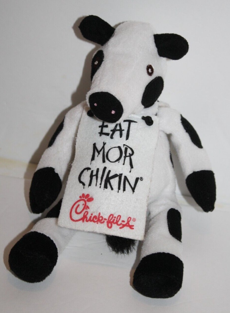Eat Mor Chikin Sign Chick Fil A Cow Plush Stuffed Animal 9" Tall 2005 ...