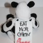 Eat Mor Chikin Sign Chick Fil A Cow Plush Stuffed Animal 9" Tall 2005 Soft Toy