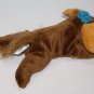 Oriental Trading Dog Bean Bag Brown Plush 8" Stuffed Soft Toy Blue Bow Small