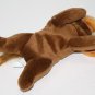 Oriental Trading Dog Bean Bag Brown Plush 8" Stuffed Soft Toy Blue Bow Small