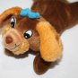 Oriental Trading Dog Bean Bag Brown Plush 8" Stuffed Soft Toy Blue Bow Small
